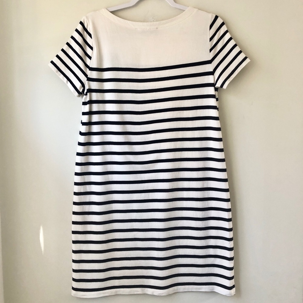 Loft | Stripe Flower Appliqué Dress - Picture 4 of 4